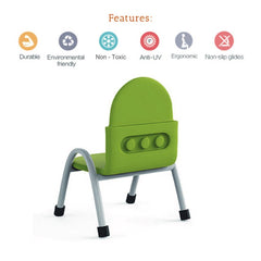 Ok Play Robo Chair, Study Chair, Sturdy And Durable Chair, Plastic Chair, Perfect For Home, Creches And School, Green, 5 to 10 Years, Height 10 Inches