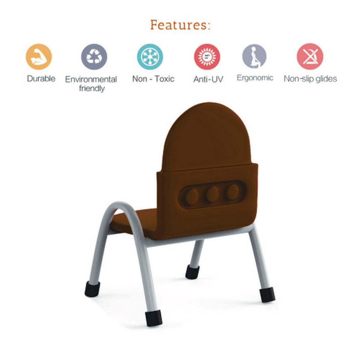 Ok Play Robo Chair, Study Chair, Sturdy And Durable Chair, Plastic Chair, Perfect For Home, Creches And School, Brown, 5 to 10 Years, Height 12 Inches
