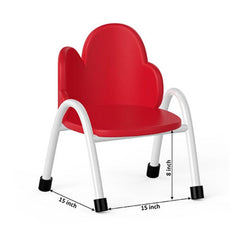 Ok Play Cloud Chair, Study Chair, Sturdy And Durable Chair, Plastic Chair, Perfect For Home, Creches And School, Red, 2 to 4 Years, Height 8 Inches