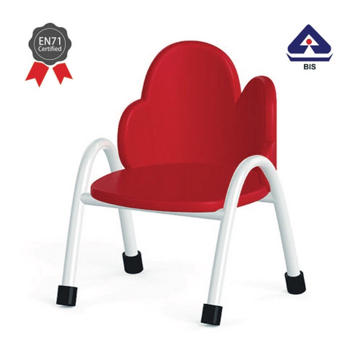 Ok Play Cloud Chair, Study Chair, Sturdy And Durable Chair, Plastic Chair, Perfect For Home, Creches And School, Red, 5 to 10 Years, Height 12 Inches
