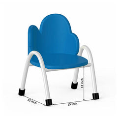 Ok Play Cloud Chair, Study Chair, Sturdy And Durable Chair, Plastic Chair, Perfect For Home, Creches And School, Blue, 5 to 10 Years, Height 12 Inches