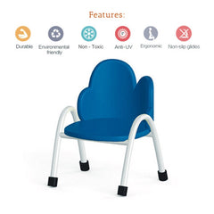 Ok Play Cloud Chair, Study Chair, Sturdy And Durable Chair, Plastic Chair, Perfect For Home, Creches And School, Blue, 5 to 10 Years, Height 12 Inches