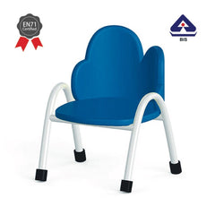Ok Play Cloud Chair, Study Chair, Sturdy And Durable Chair, Plastic Chair, Perfect For Home, Creches And School, Blue, 5 to 10 Years, Height 14 Inches