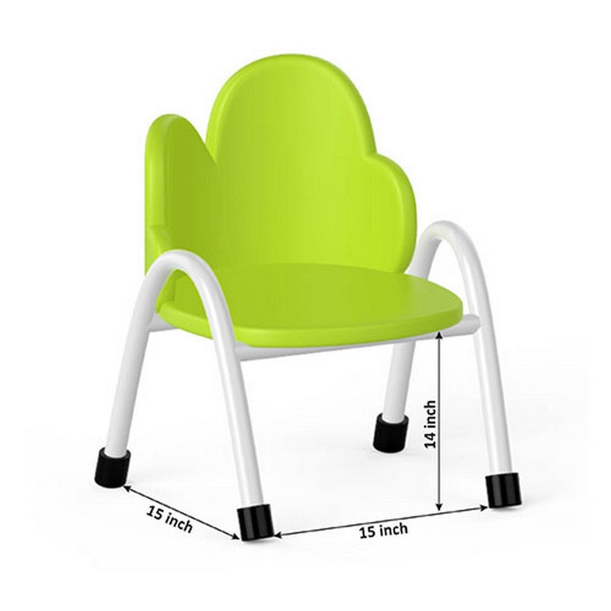 Ok Play Cloud Chair, Study Chair, Sturdy And Durable Chair, Plastic Chair, Perfect For Home, Creches And School, Green, 5 to 10 Years, Height 14 Inches