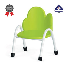 Ok Play Cloud Chair, Study Chair, Sturdy And Durable Chair, Plastic Chair, Perfect For Home, Creches And School, Green, 5 to 10 Years, Height 14 Inches