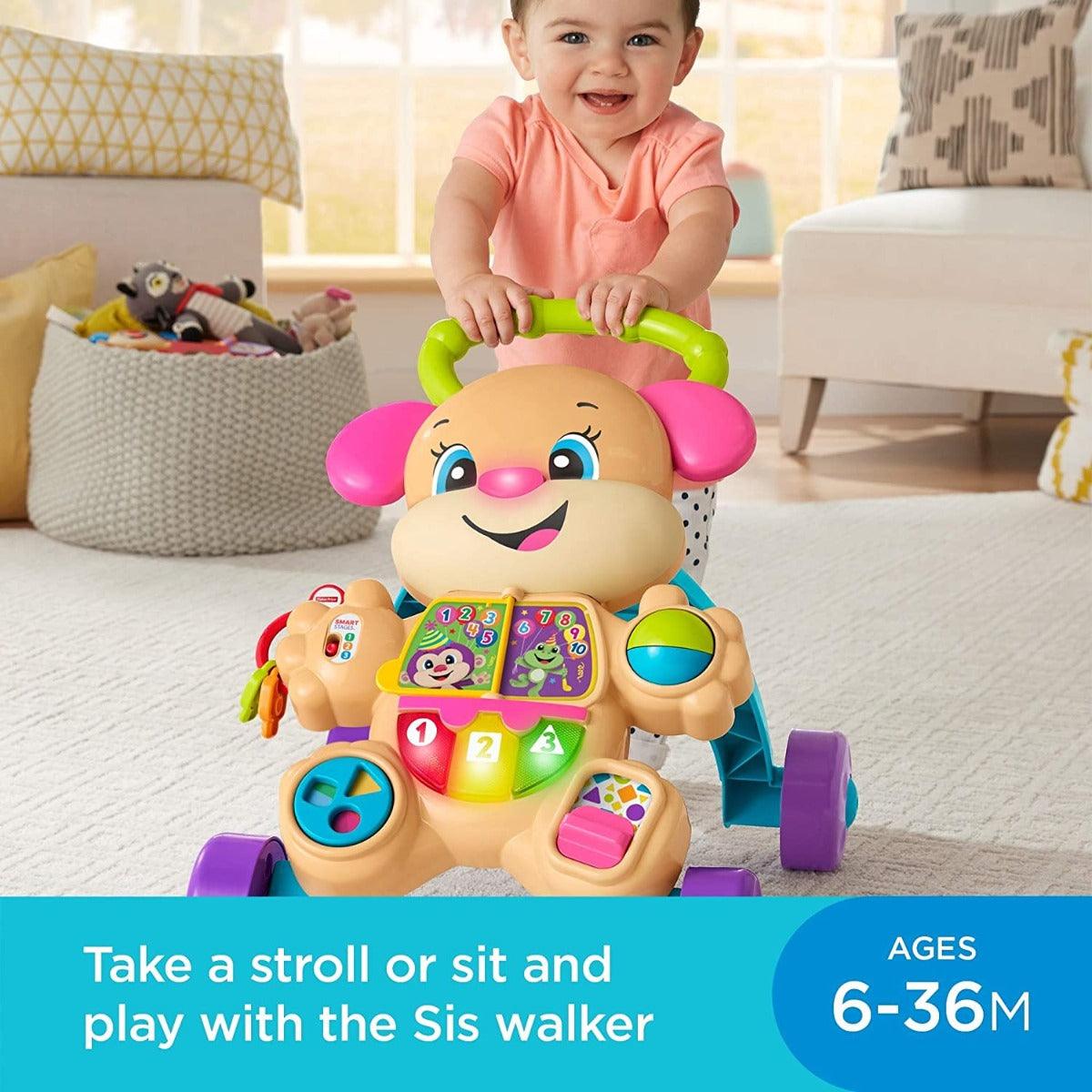 Fisher Price Laugh and Learn Smart Stages Learn with Sis Walker, Colourful Musical Walker