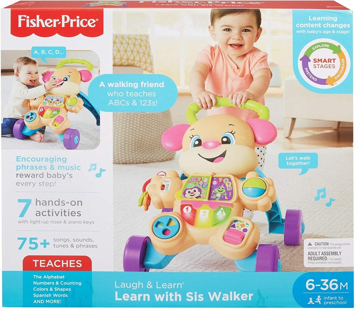 Fisher Price Laugh and Learn Smart Stages Learn with Sis Walker, Colourful Musical Walker