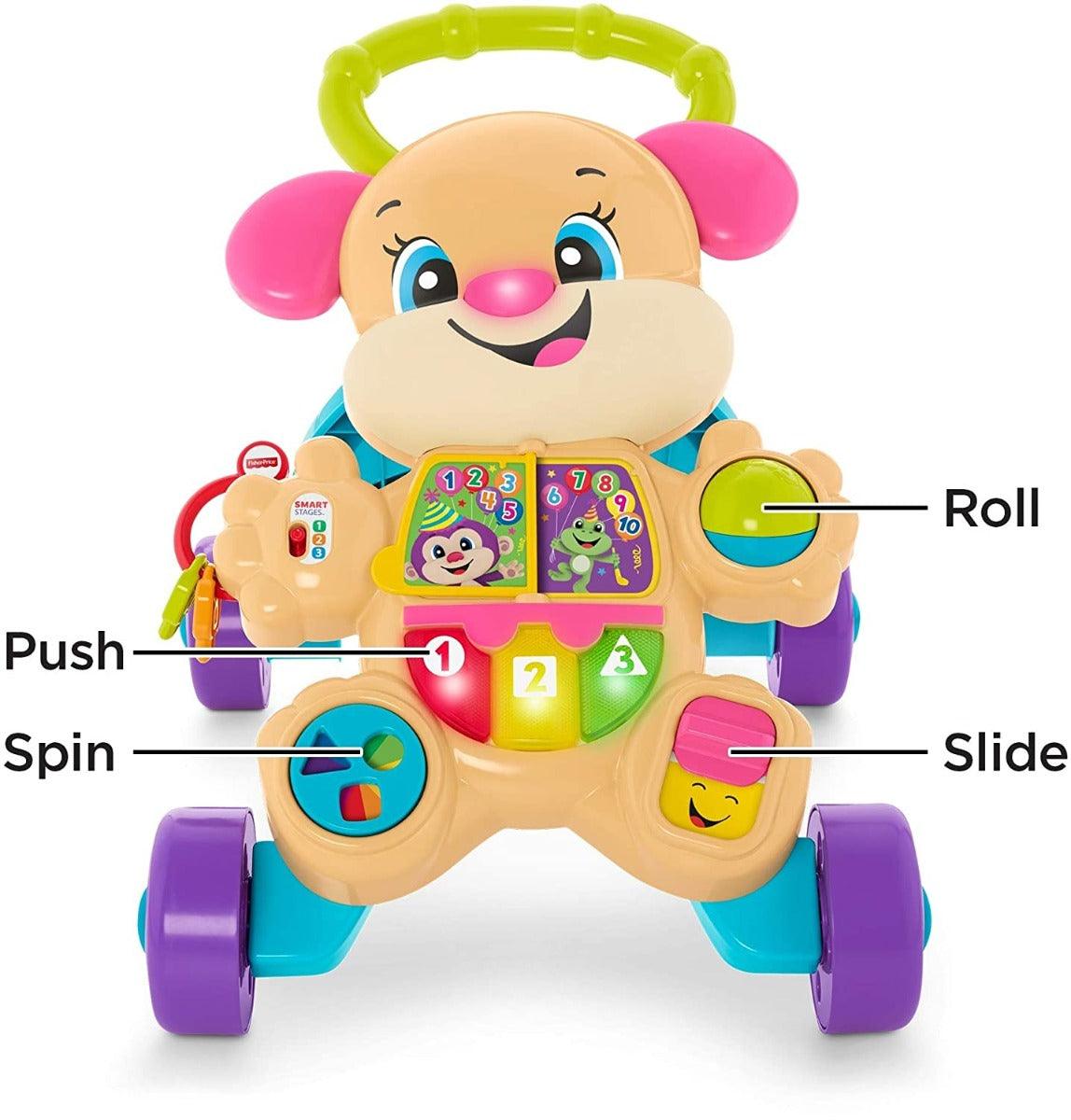 Fisher Price Laugh and Learn Smart Stages Learn with Sis Walker, Colourful Musical Walker