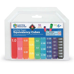 Learning Resources Fraction Tower Equivalency Cubes Multicolor
