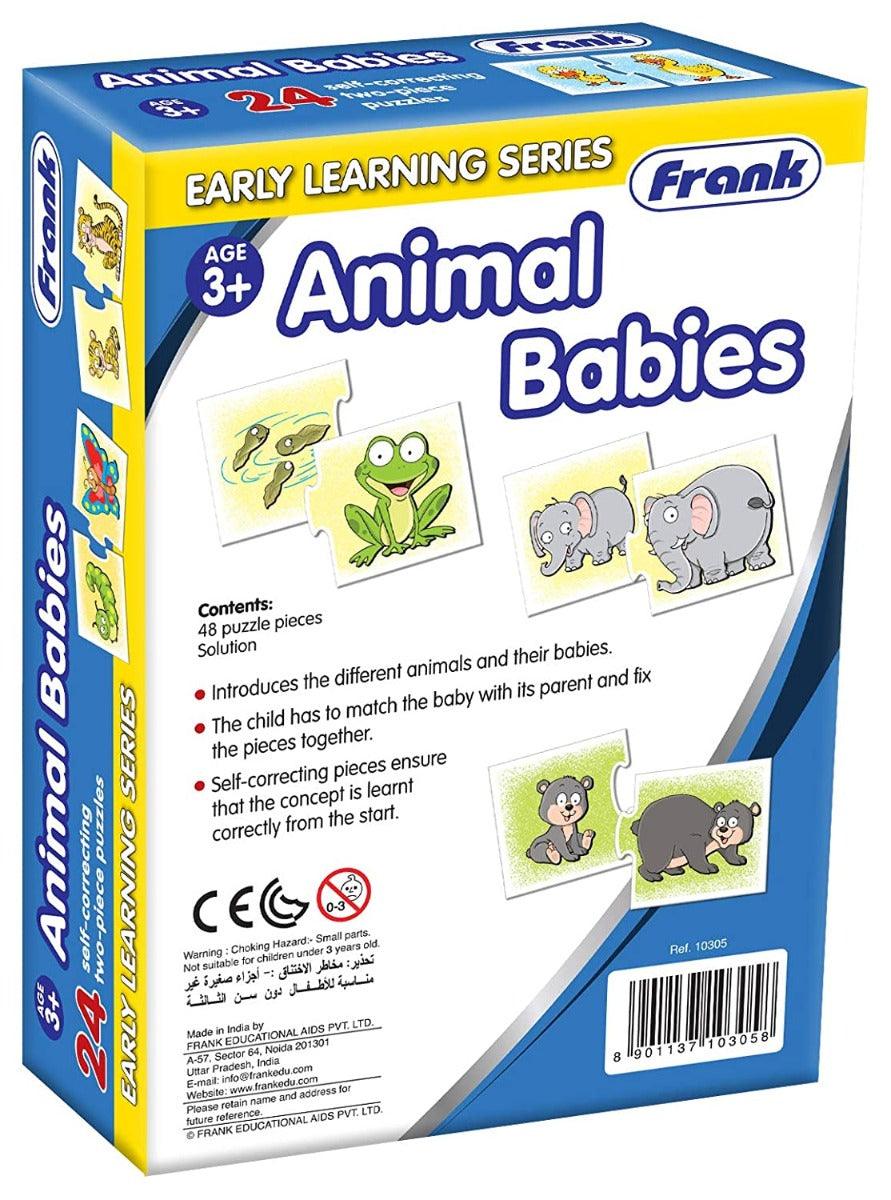 Frank Animal Babies Puzzle ‚Äö√Ñ√¨ 24 Self-Correcting 2-Piece Puzzles for Ages 3 & Above