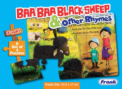 Frank Baa Baa Black Sheep & Other Rhymes Puzzle - A Set of 4 Jigsaw Puzzles for 3 Year Old Kids and Above