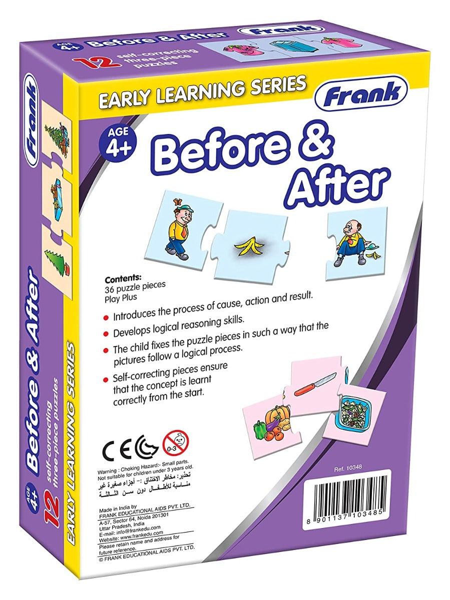 Frank Before & After Puzzle ‚Äö√Ñ√¨ 36 Pieces, 12 Self-Correcting 3-Piece Puzzles for Ages 4 & Above