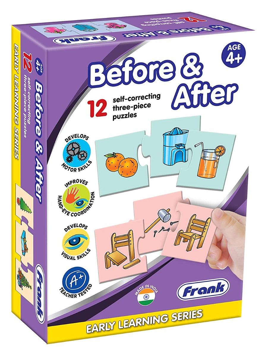 Frank Before & After Puzzle ‚Äö√Ñ√¨ 36 Pieces, 12 Self-Correcting 3-Piece Puzzles for Ages 4 & Above