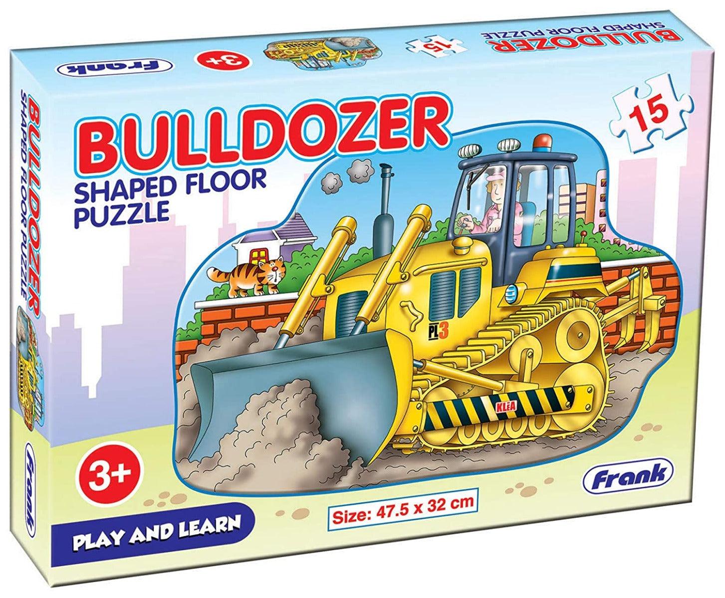 Frank Bulldozer Shaped Floor Puzzle - 15 Pieces