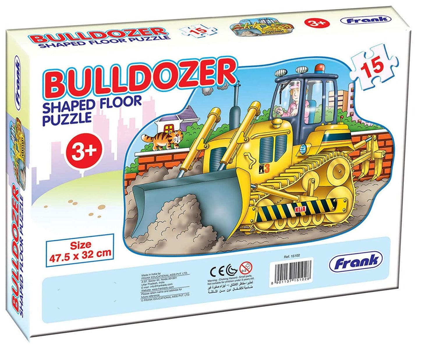 Frank Bulldozer Shaped Floor Puzzle - 15 Pieces