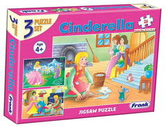 Frank Cinderella 3 in 1 Puzzle - A Set of 3 26 Pc Jigsaw Puzzles for 4 Year Old Kids and Above