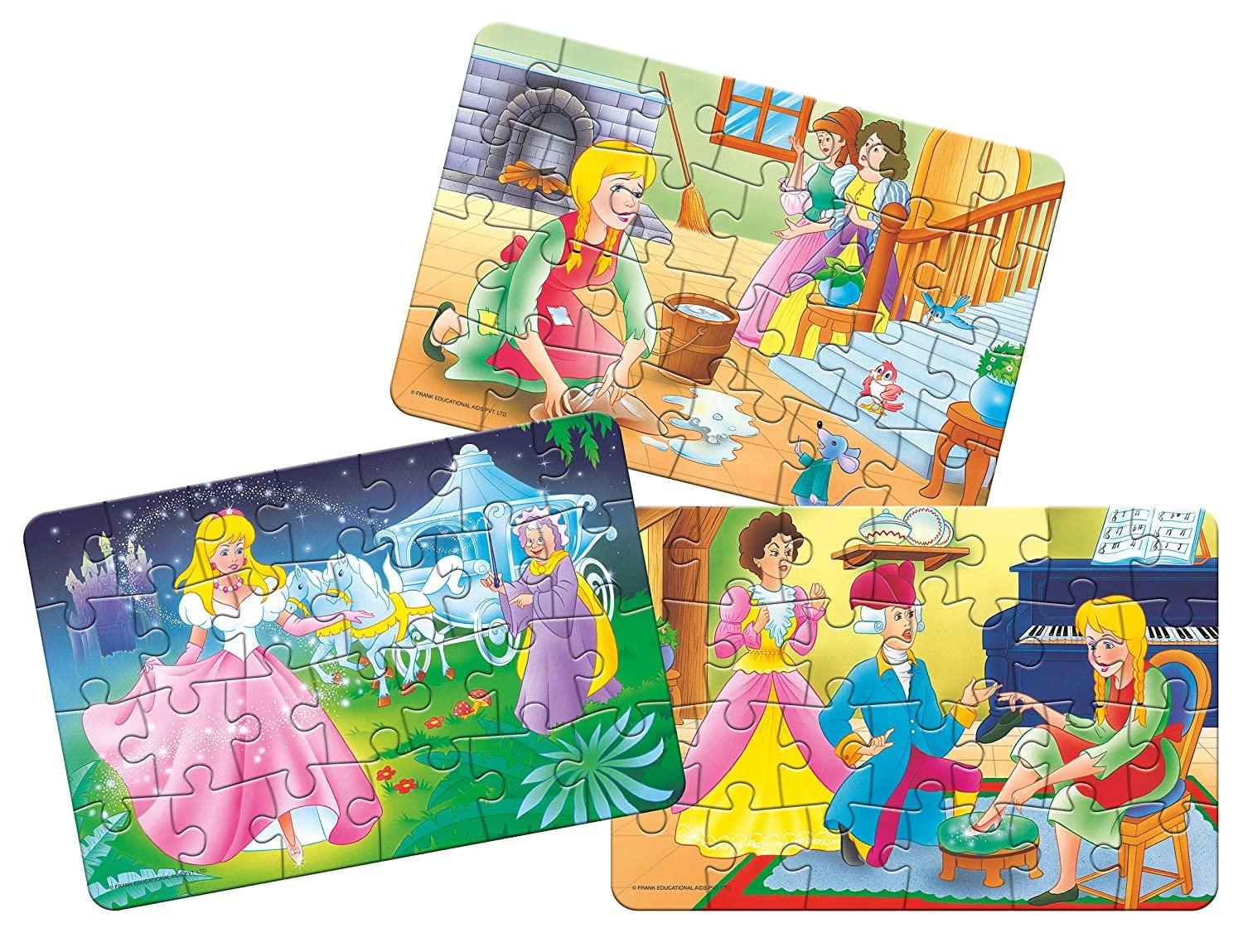 Frank Cinderella 3 in 1 Puzzle - A Set of 3 26 Pc Jigsaw Puzzles for 4 Year Old Kids and Above