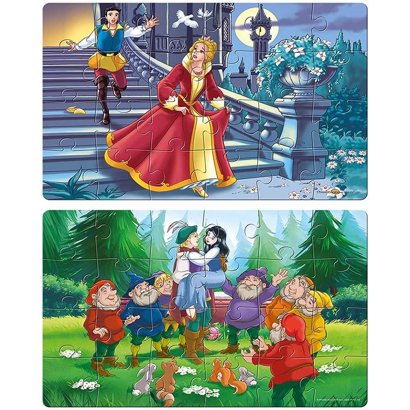Frank Cinderella and Snow White & The Seven Dwarfs 2 in 1 Jigsaw Puzzle -(2x24 Pc)