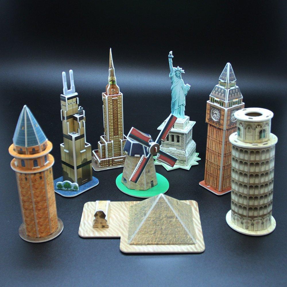 Frank Cubic Fun Mini Architecture Series 4 3D Puzzles