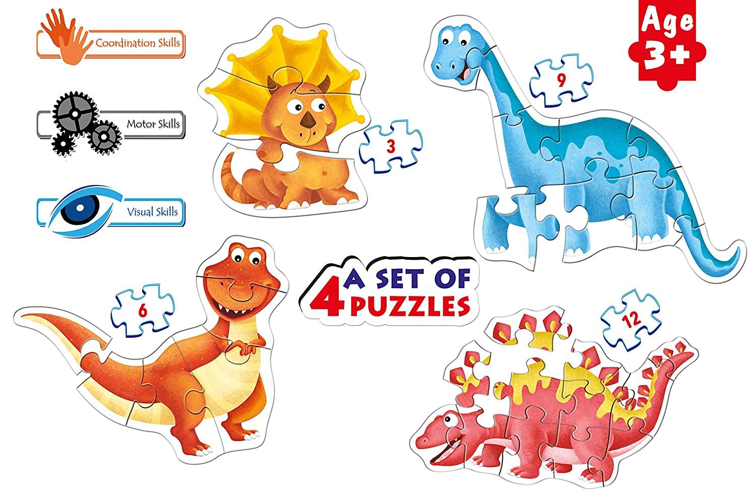 Frank Dinosaurs Shaped First Puzzles (3,6,9,12 Pcs)