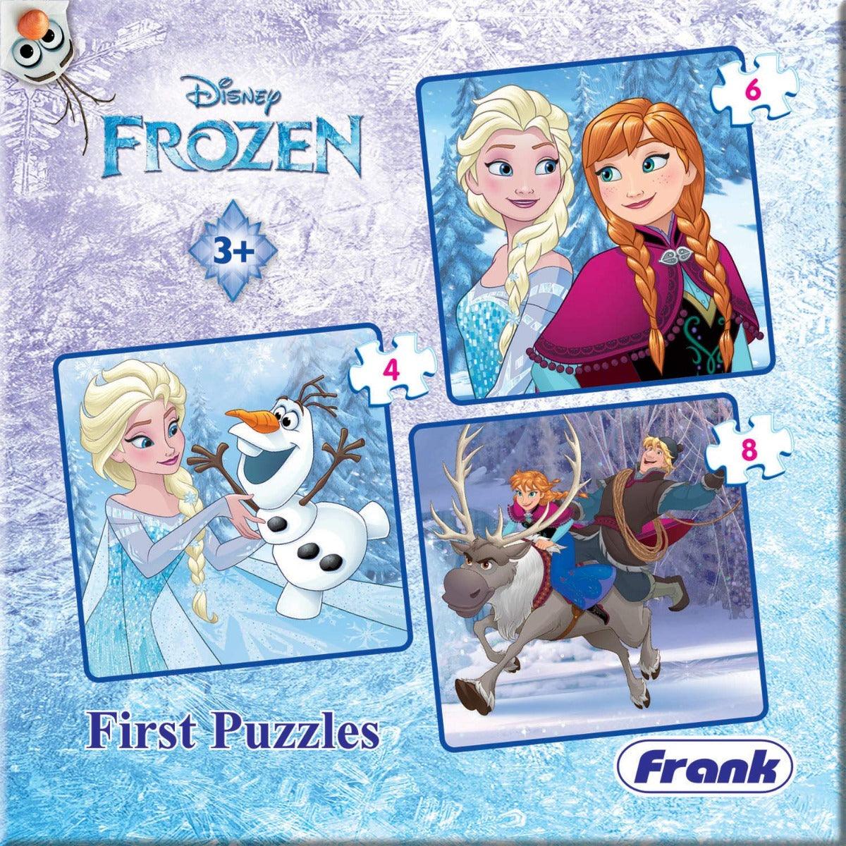 Frank Disney Frozen First Puzzles - A Set of 3 Jigsaw Puzzles for 3 Year Old Kids and Above