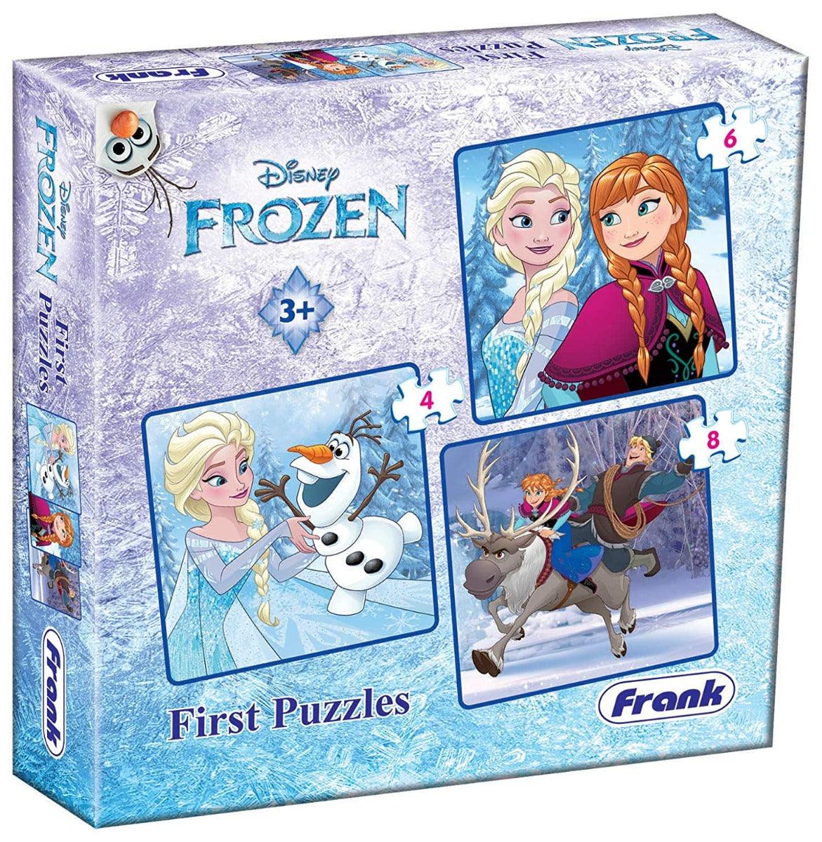 Frank Disney Frozen First Puzzles - A Set of 3 Jigsaw Puzzles for 3 Year Old Kids and Above