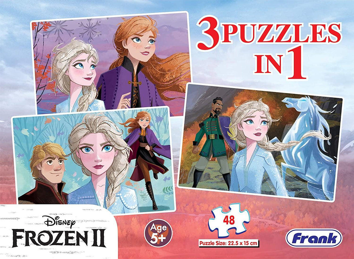 Frank Disney Frozen II 3 Puzzles in 1 Jigsaw Puzzle (48 Pcs)