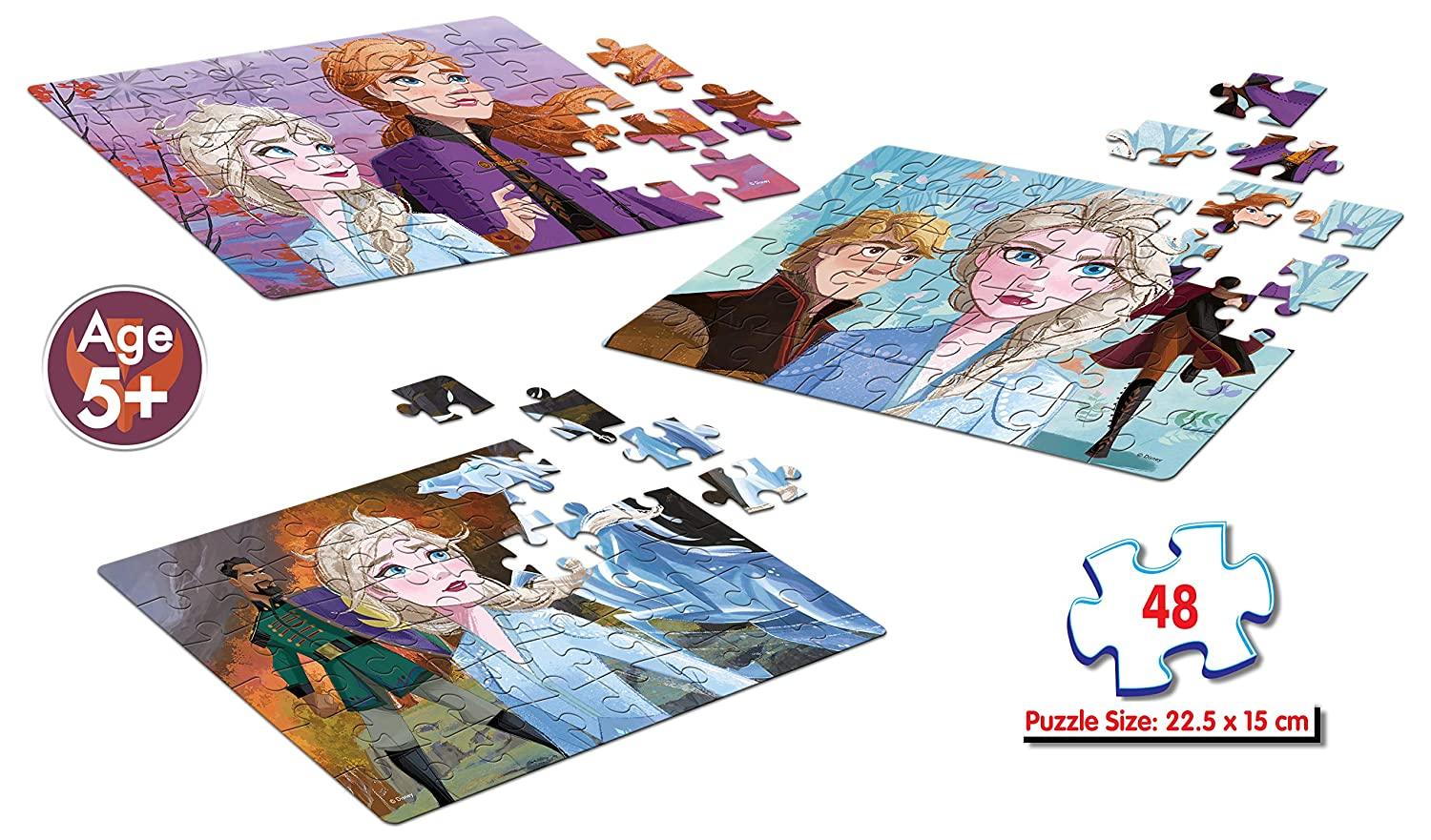 Frank Disney Frozen II 3 Puzzles in 1 Jigsaw Puzzle (48 Pcs)