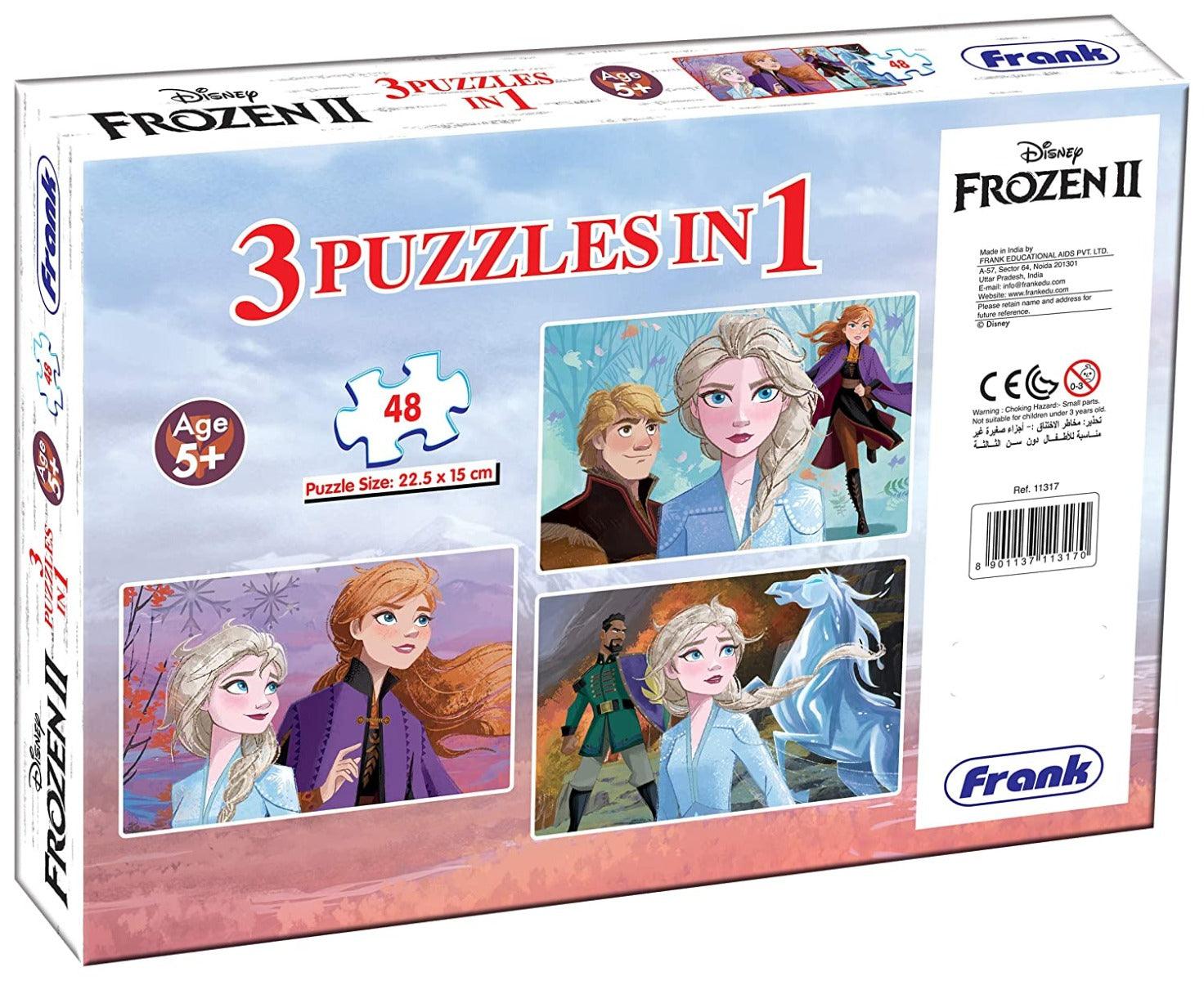 Frank Disney Frozen II 3 Puzzles in 1 Jigsaw Puzzle (48 Pcs)