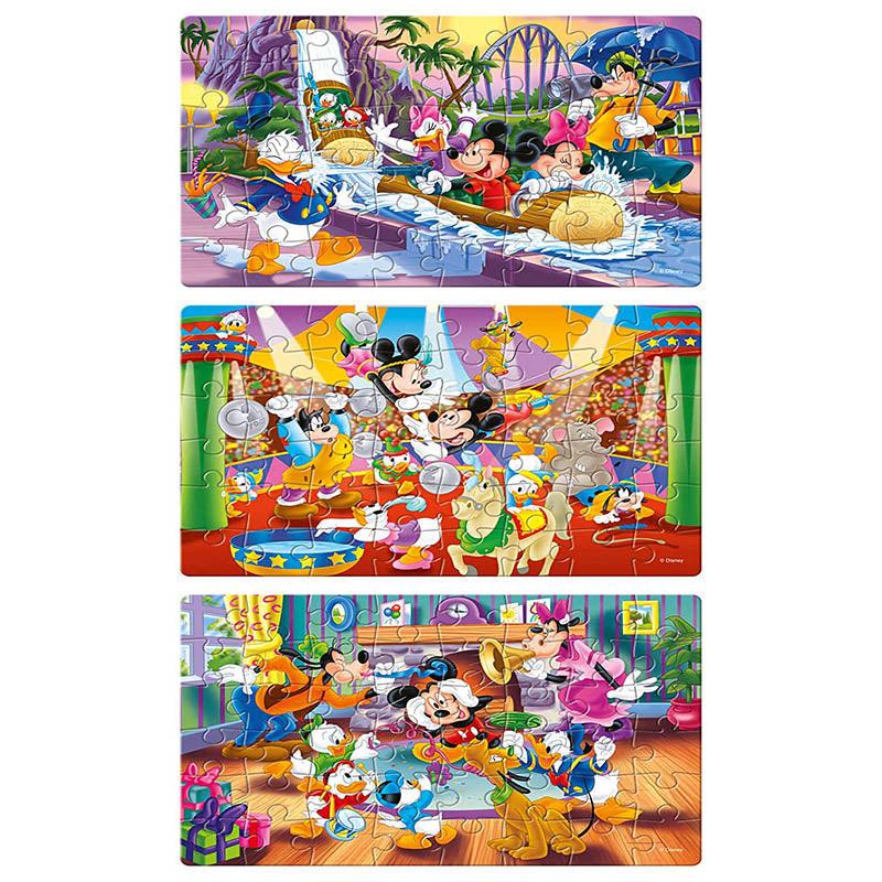 Frank Disney Mickey Mouse & Friends 3 Puzzles in 1 - A Set of 3 48 Pc Jigsaw Puzzles
