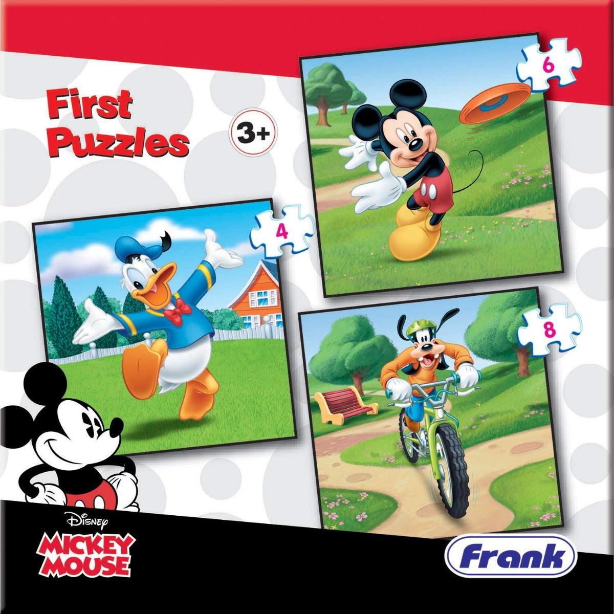 Frank Disney Mickey Mouse & Friends First Puzzles - A Set of 3 Jigsaw Puzzles for 3 Year Old Kids and Above