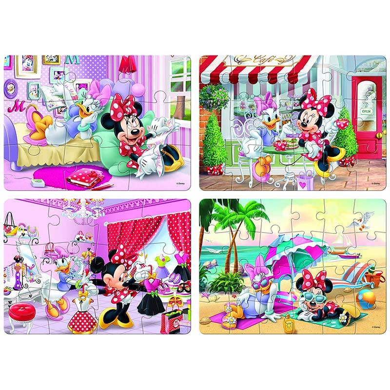 Frank Disney Minnie Mouse 4 in 1 Puzzle - A Set of 4 Jigsaw Puzzles