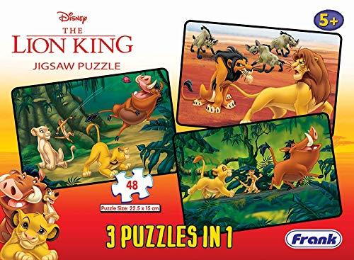 Frank Disney The Lion King 3 Puzzles in 1 - A Set of 3 48 Pc Jigsaw Puzzles for 5 Year Old Kids and Above