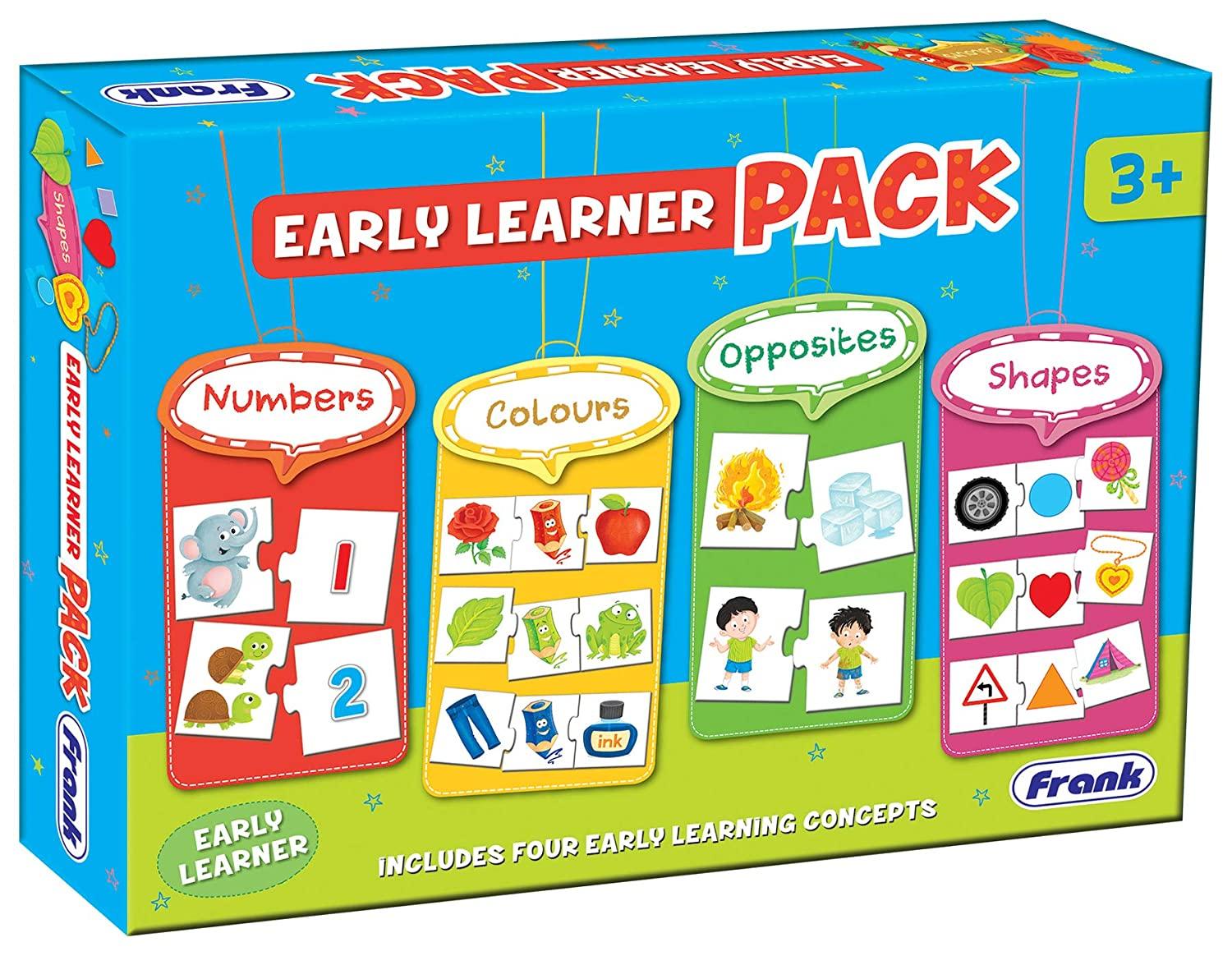 Frank Early Learner Pack ‚Äö√Ñ√¨ 88 Pieces, 20 2-Piece and 16 3-Piece Self-Correcting Puzzles for Ages 3 & Above
