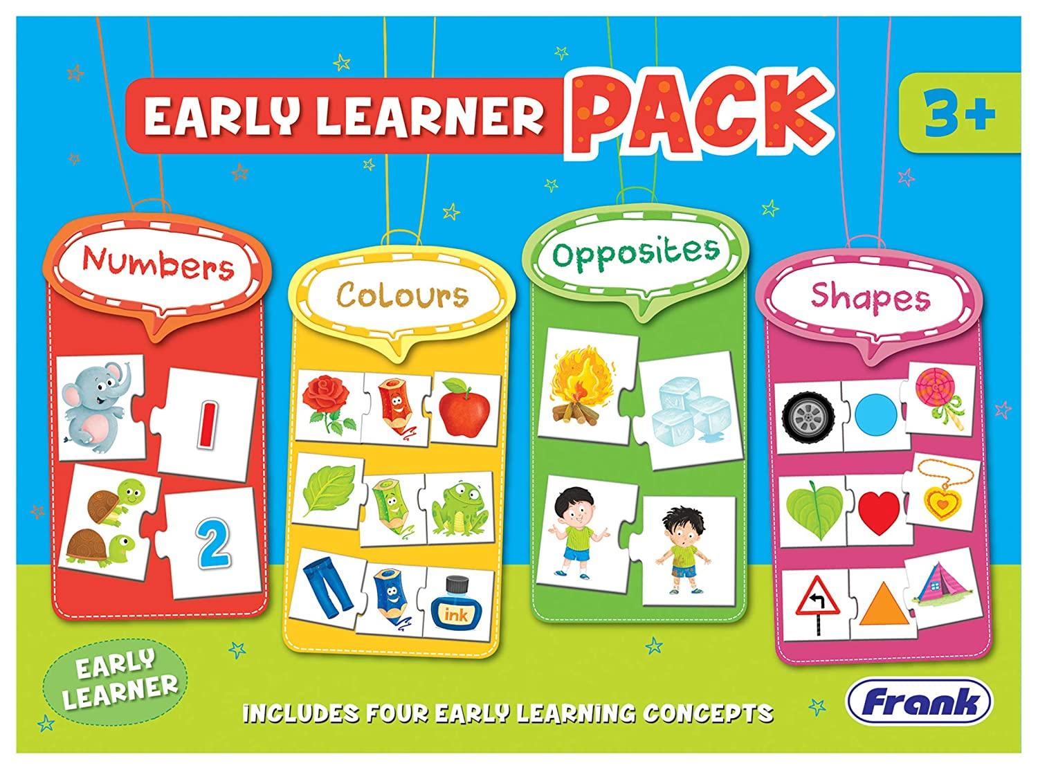 Frank Early Learner Pack ‚Äö√Ñ√¨ 88 Pieces, 20 2-Piece and 16 3-Piece Self-Correcting Puzzles for Ages 3 & Above