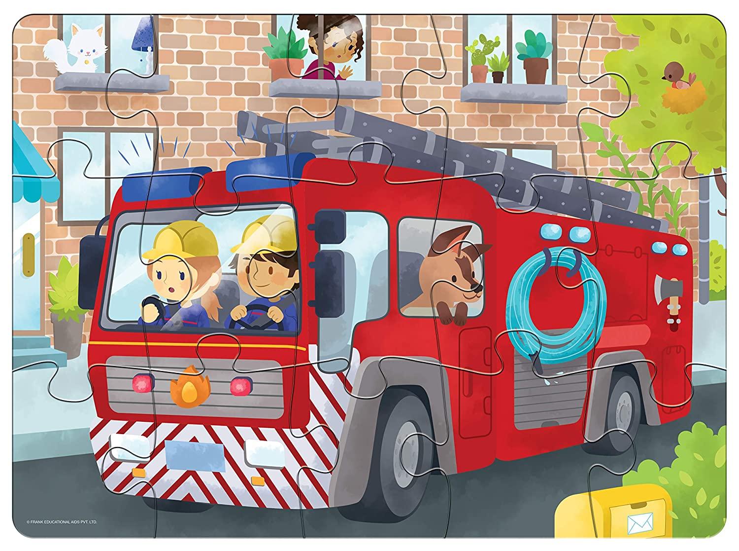 Frank Fire Engine 15 Pieces Floor Puzzle for 3 Year Old Kids and Above