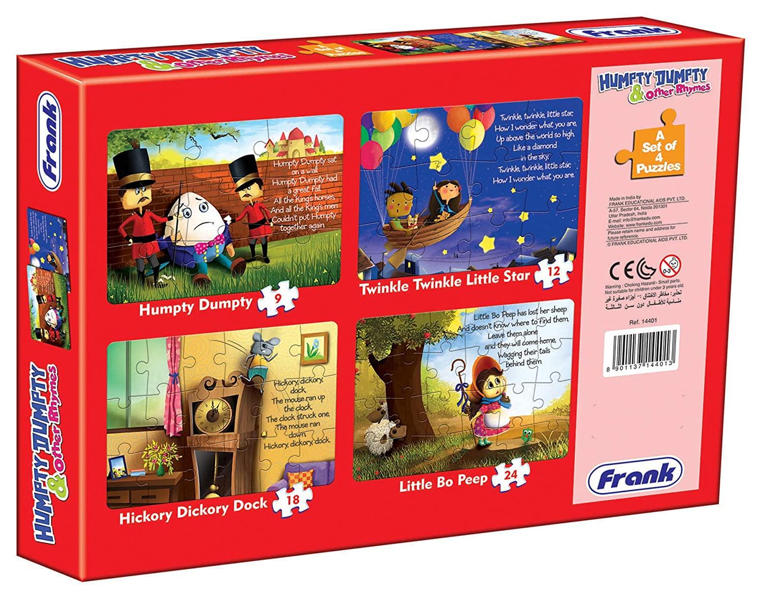 Frank Humpty Dumpty & Other Rhymes Puzzle - A Set of 4 Jigsaw Puzzles for 3 Year Old Kids and Above