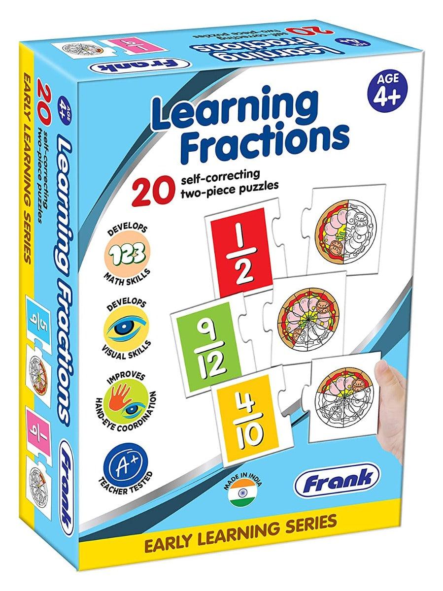 Frank Learning Fractions Puzzle ‚Äö√Ñ√¨ 40 Pieces, 20 Self-Correcting 2-Piece Puzzles for Ages 4 & Above