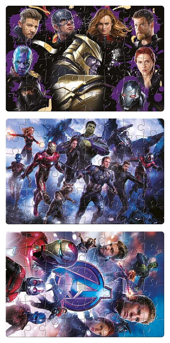Frank Marvel Avengers - Endgame 3 Puzzles in 1 - A Set of 3 48 Pc Jigsaw Puzzles for 5 Year Old Kids and Above