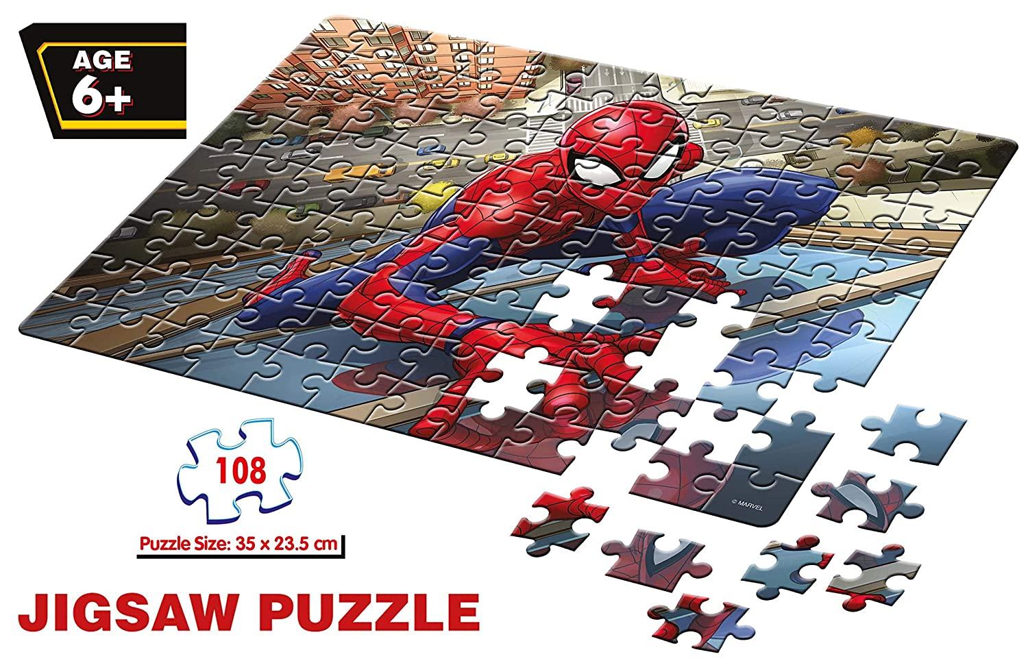 Frank Marvel Spider-Man 108 Pieces Jigsaw Puzzles for 6 Year Old Kids and Above