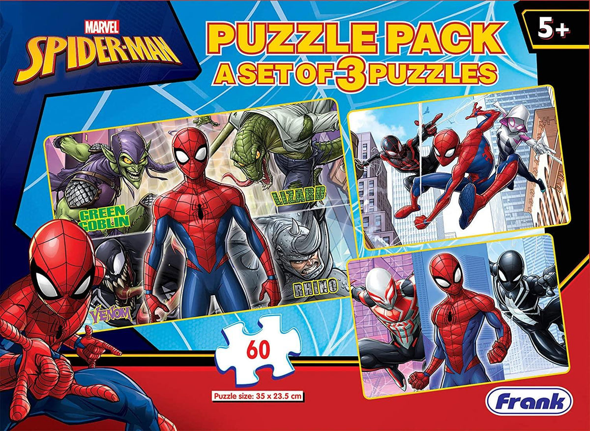 Frank Marvel Spider-Man 3 in 1 Jigsaw Puzzles (60 Pcs)