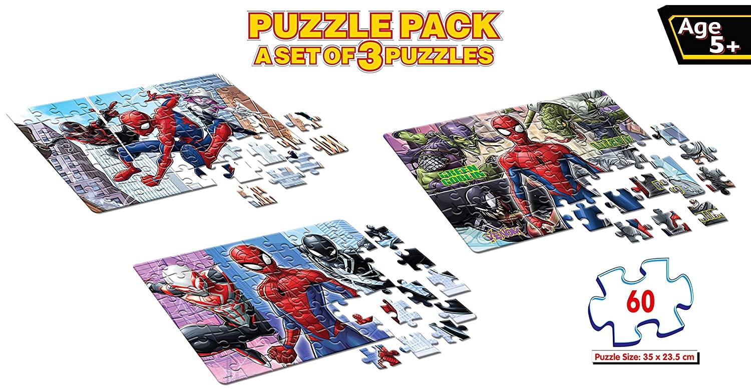 Frank Marvel Spider-Man 3 in 1 Jigsaw Puzzles (60 Pcs)
