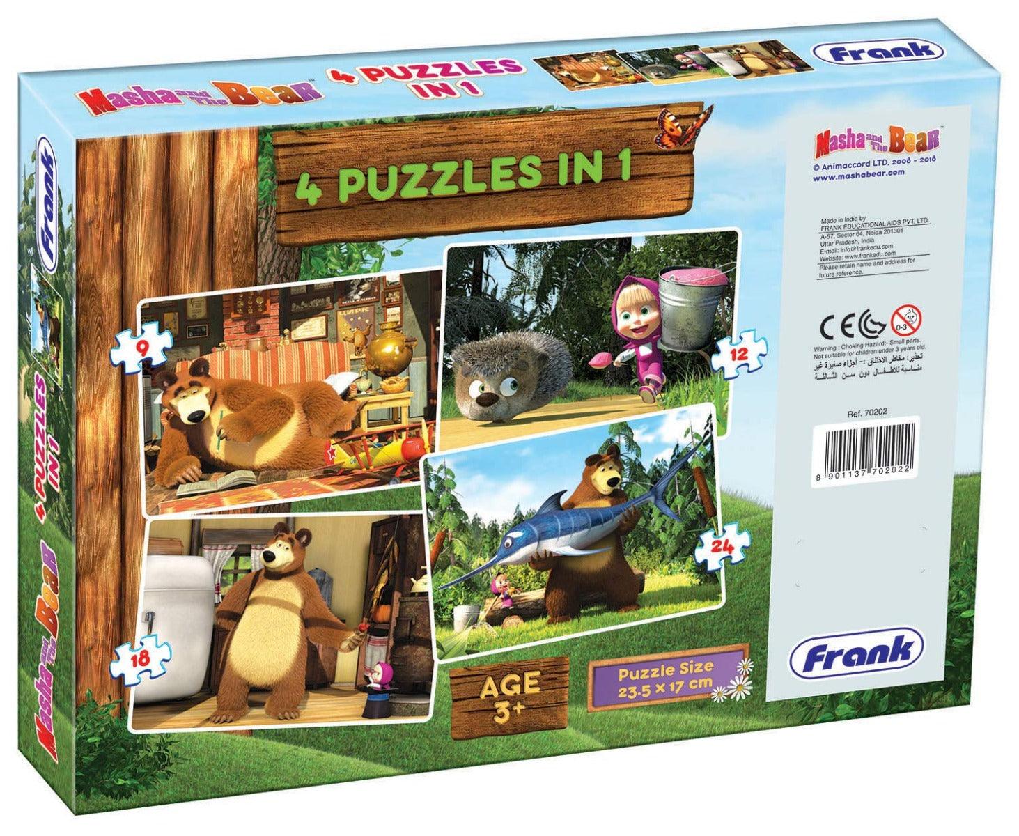 Frank Masha And The Bear 4 In 1 Puzzle For 3 Year Old Kids And Above