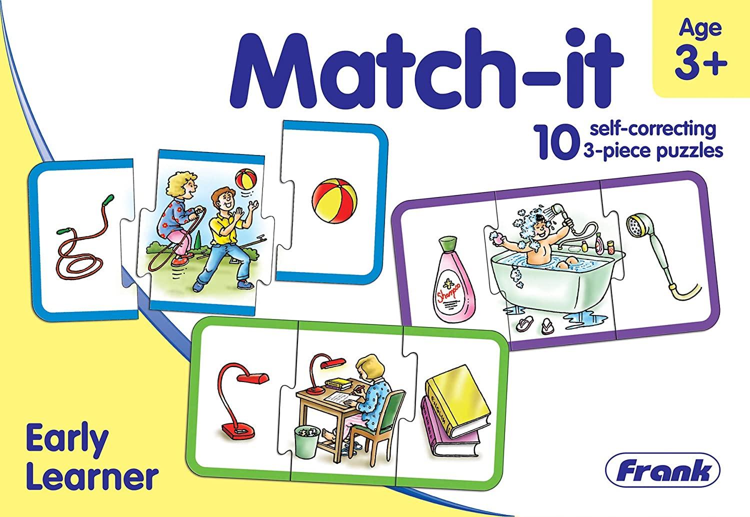 Frank Match-It - Early Learner 10 Self-correcting 3-Piece Puzzles