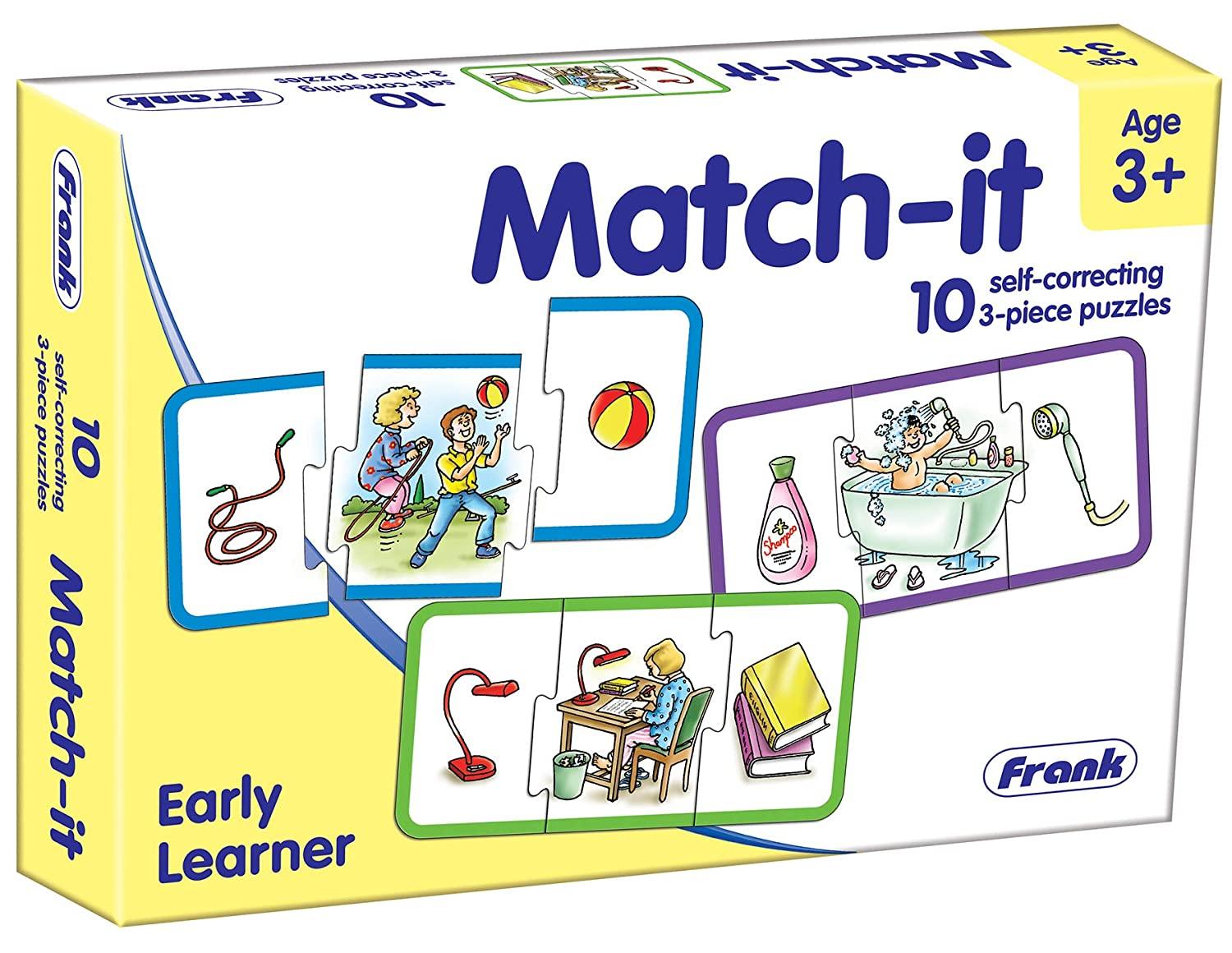 Frank Match-It - Early Learner 10 Self-correcting 3-Piece Puzzles