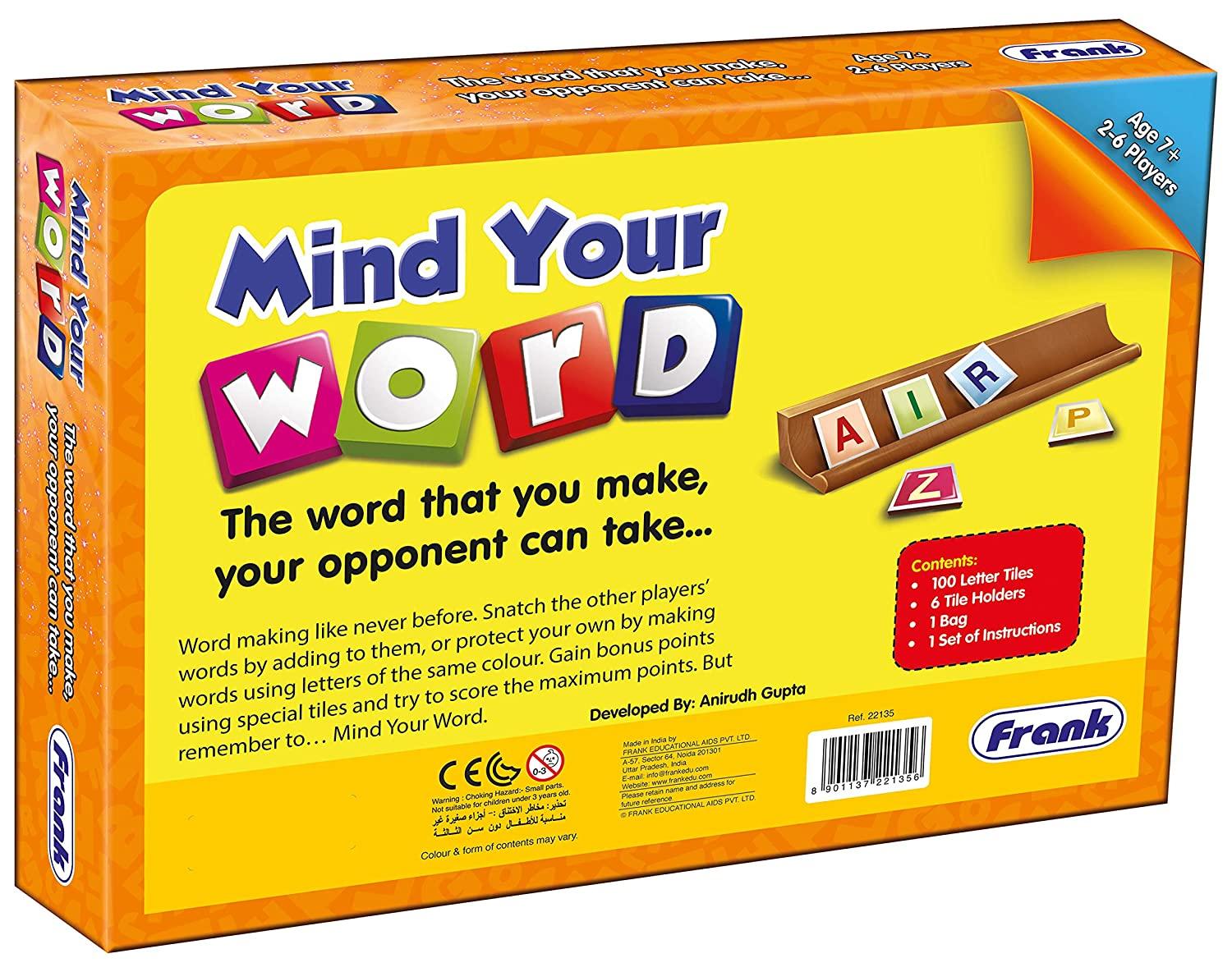 Frank Mind Your Word Board Game for 7 Year Old Kids and Above