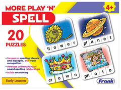 Frank More Play ‚Äö√Ñ√≤n' Spell Puzzle ‚Äö√Ñ√¨ 20 Self-Correcting Puzzles, Early Learner Educational Jigsaw Puzzle Sets with Images