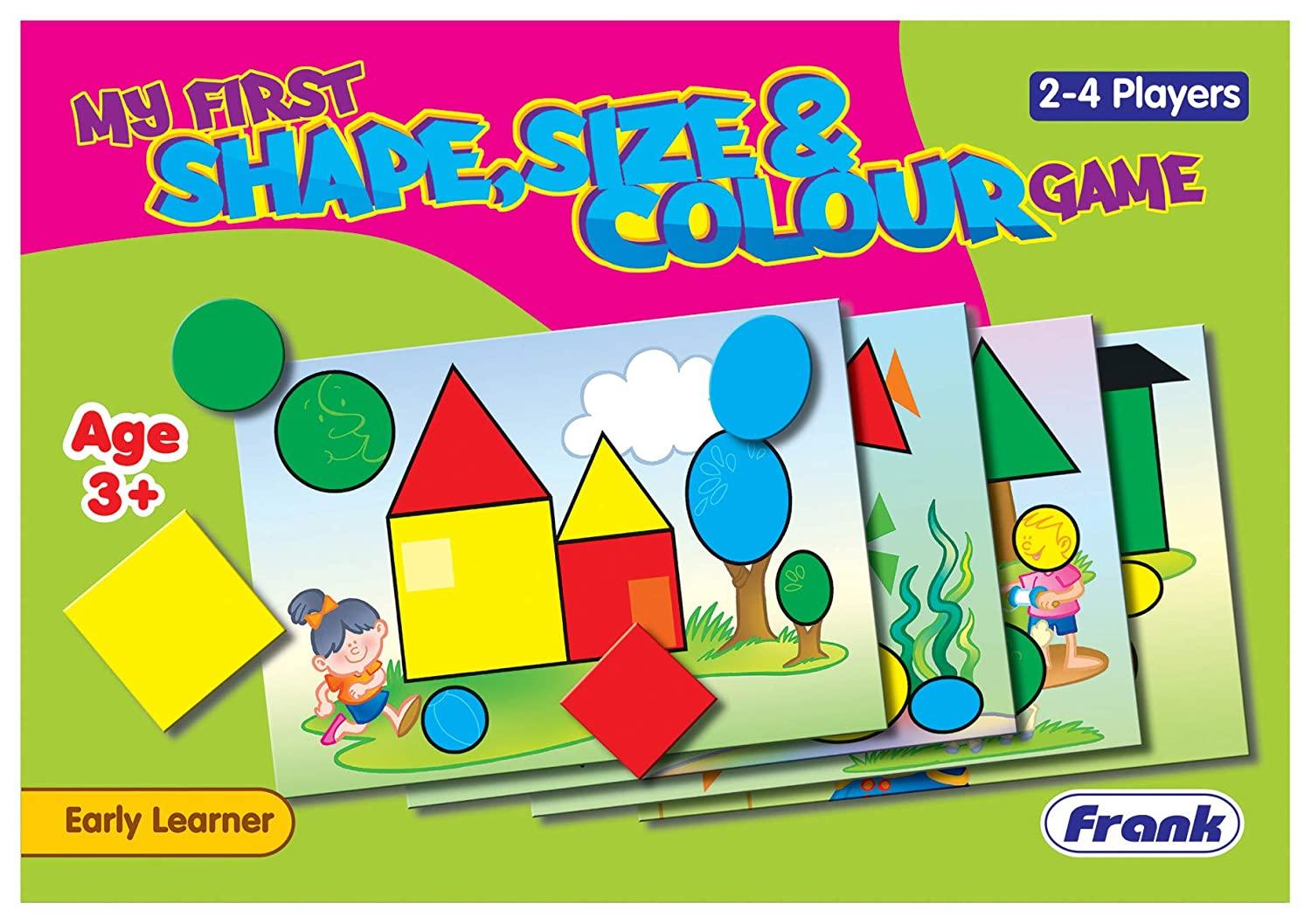 Frank My First Shape, Size & Colour Game ‚Äö√Ñ√¨ 4 Playing Boards, 32 Shapes, 1 Bag for Ages 3 & Above