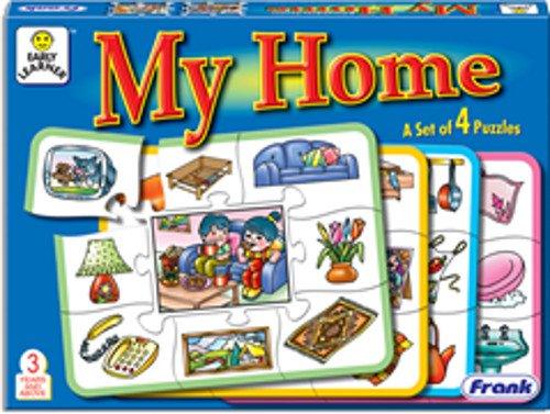 Frank My Home Jigsaw Puzzle - 4 Self-Correcting 9 Piece Puzzles