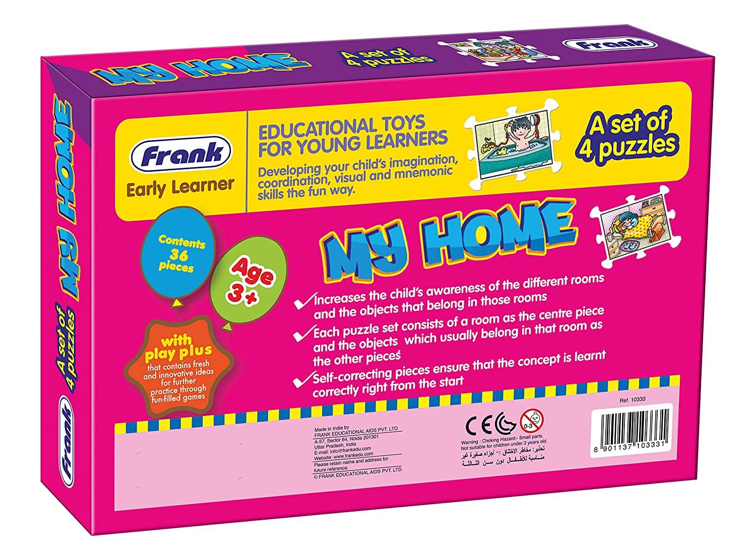 Frank My Home Jigsaw Puzzle - 4 Self-Correcting 9 Piece Puzzles